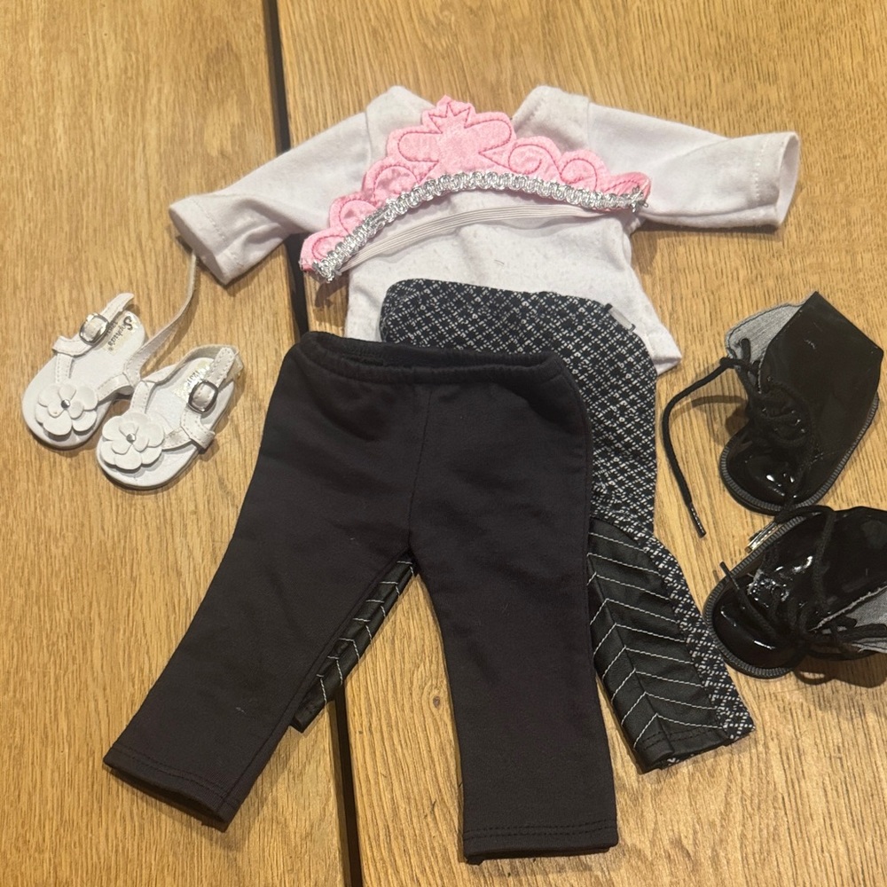 American Girl Doll Outfit with Pink and Black Accents